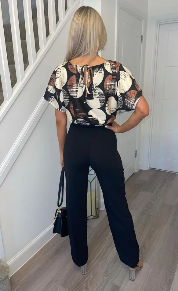 Abstract Jackie Batwing Belted Jumpsuit Women Missfiga Jumpsuits