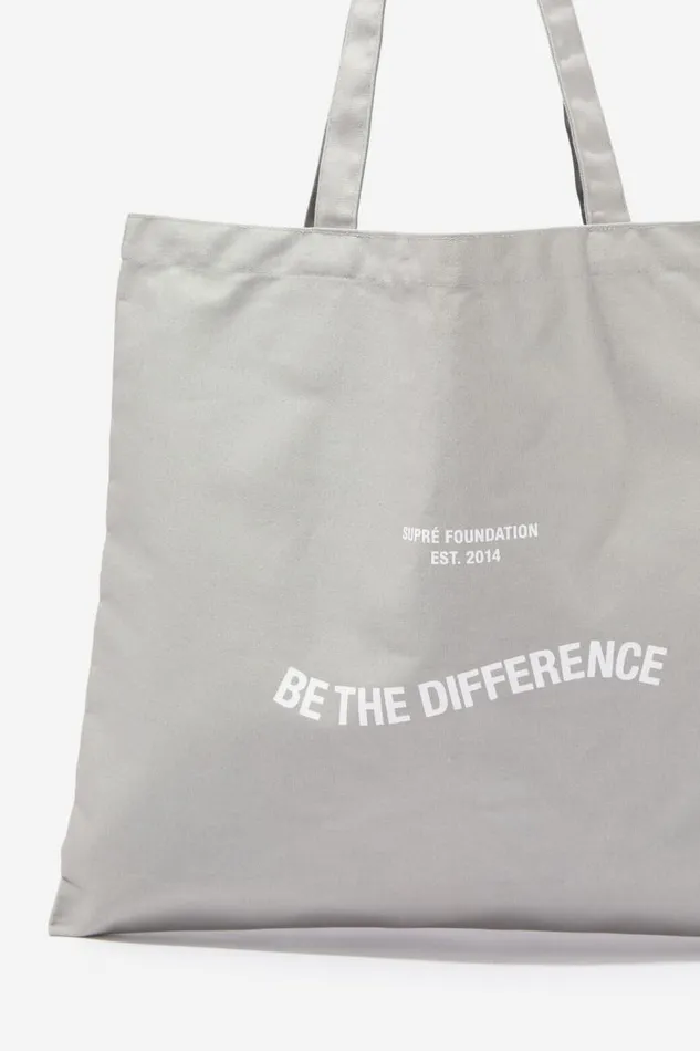 Accessories Supr Accessories Square Foundation Tote Bag Be The Differencegrey