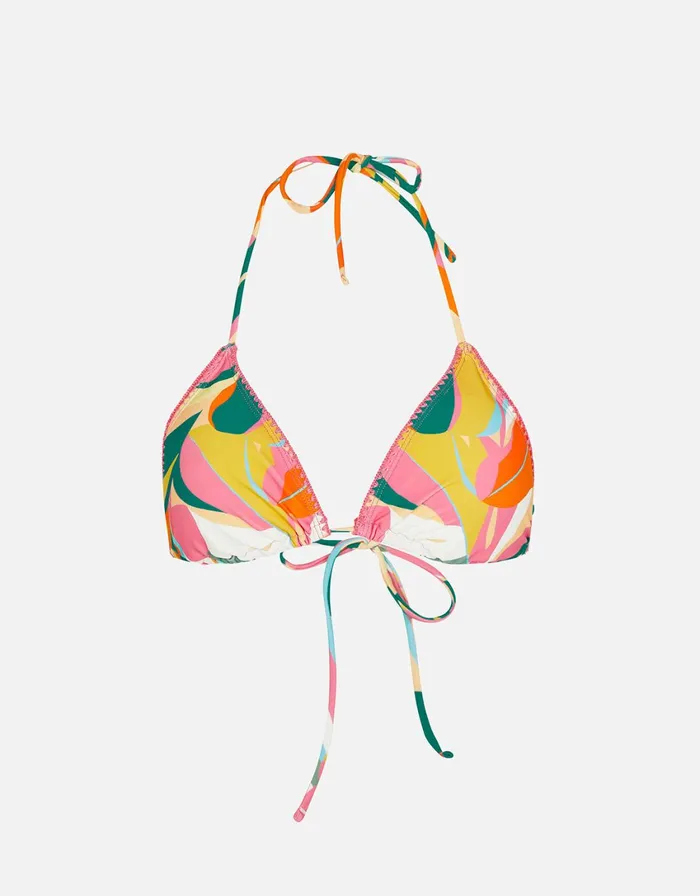 Accessorize Beachcomber Floral Stitch Triangle Bikini Top Multi Brightsmulti Women Bikinis