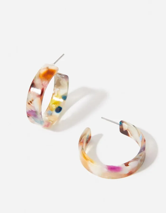 Accessorize Blue Harvest Mottled Tortoise Hoops Women Earrings