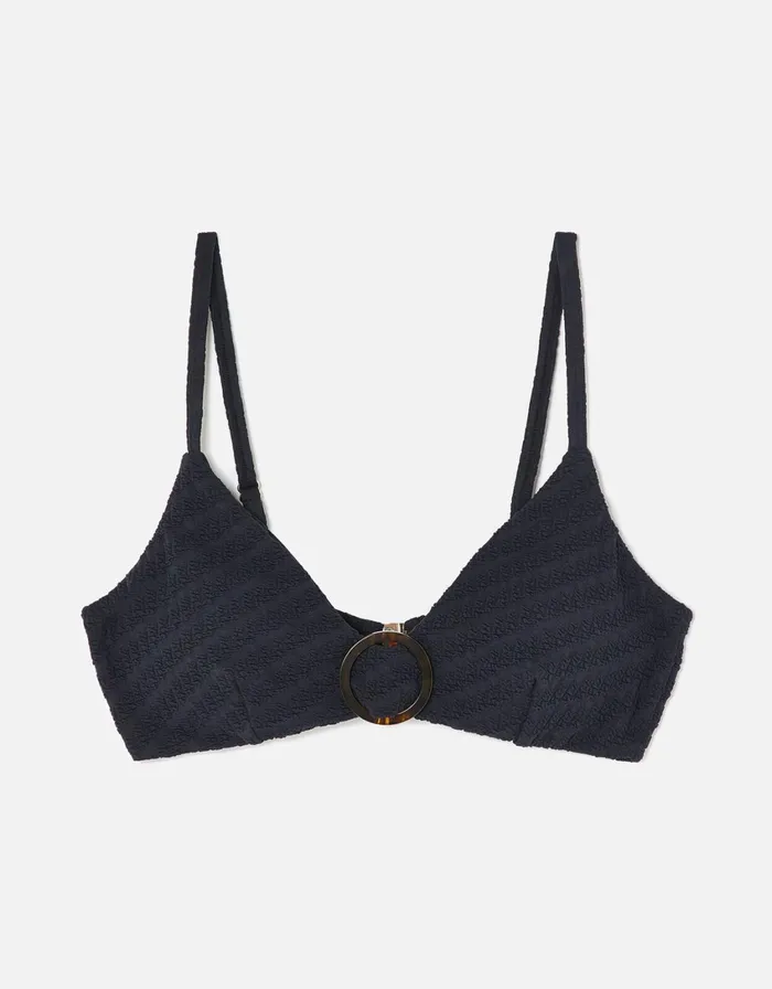 Accessorize Buckle Front Bikini Top Black Black Women Bikinis