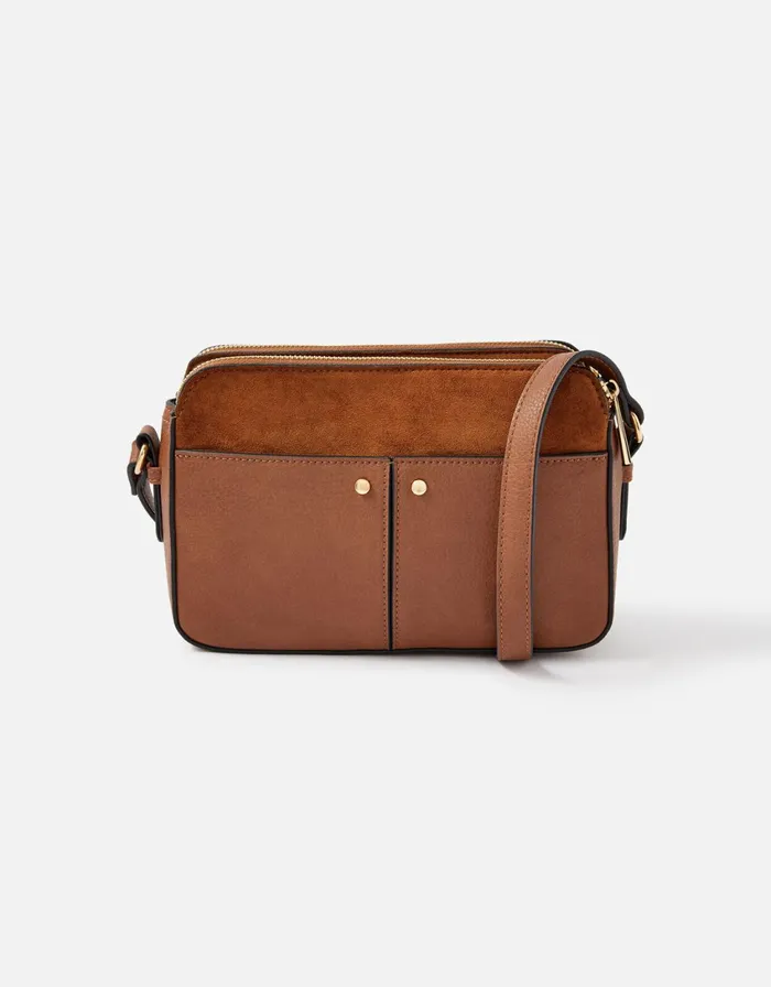 Accessorize Charlotte CrossBody Bag Tan Women Vegan Bags Backpacks and Purses
