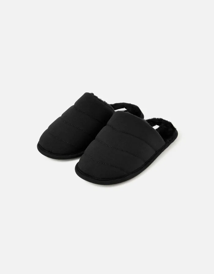 Accessorize Chevron Quilted Slippers Black Black Women Slippers