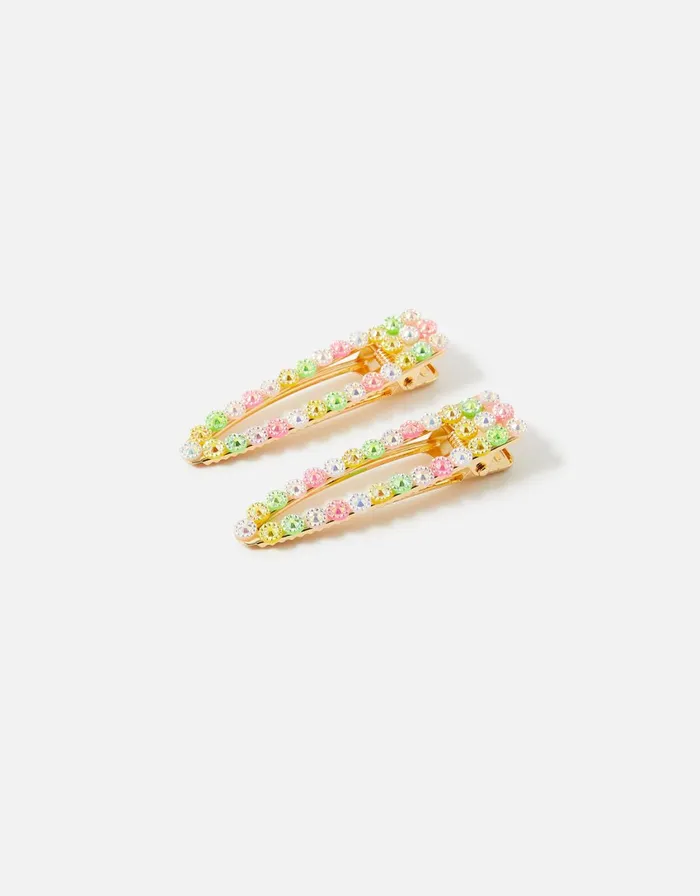 Accessorize Coloured Gem Hair Clips Women Hair Accessories