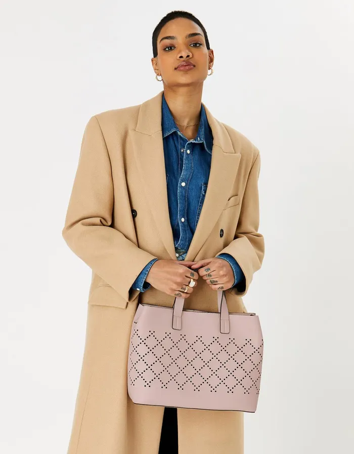 Accessorize Cut Out Handheld Bag Nude Nude Women Vegan Bags Backpacks and Purses