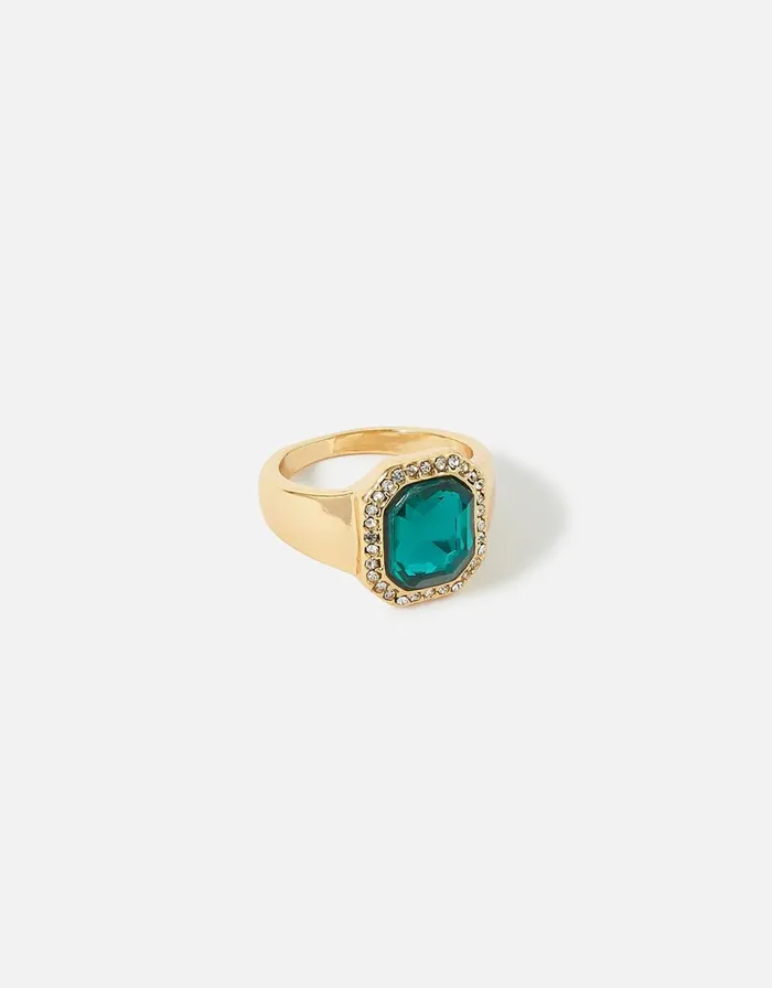 Accessorize Emerald Statement Ring Green Green Women Rings