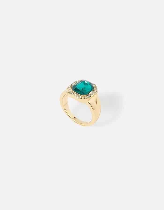 Accessorize Emerald Statement Ring Green Green Women Rings
