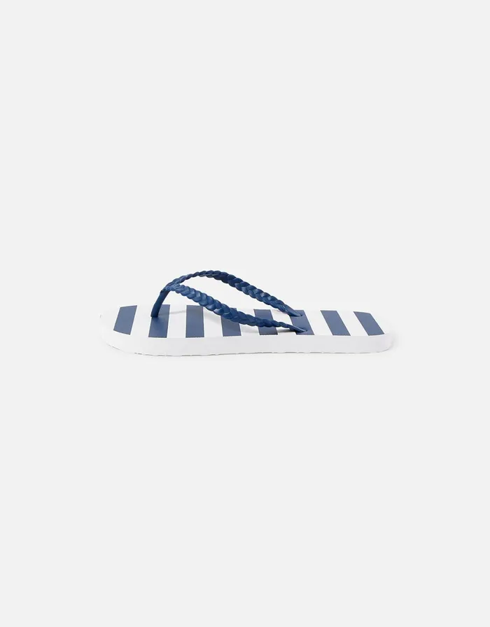 Accessorize Eva Stripe Flip Flops Blue Navy Women Sandals and Flip Flops