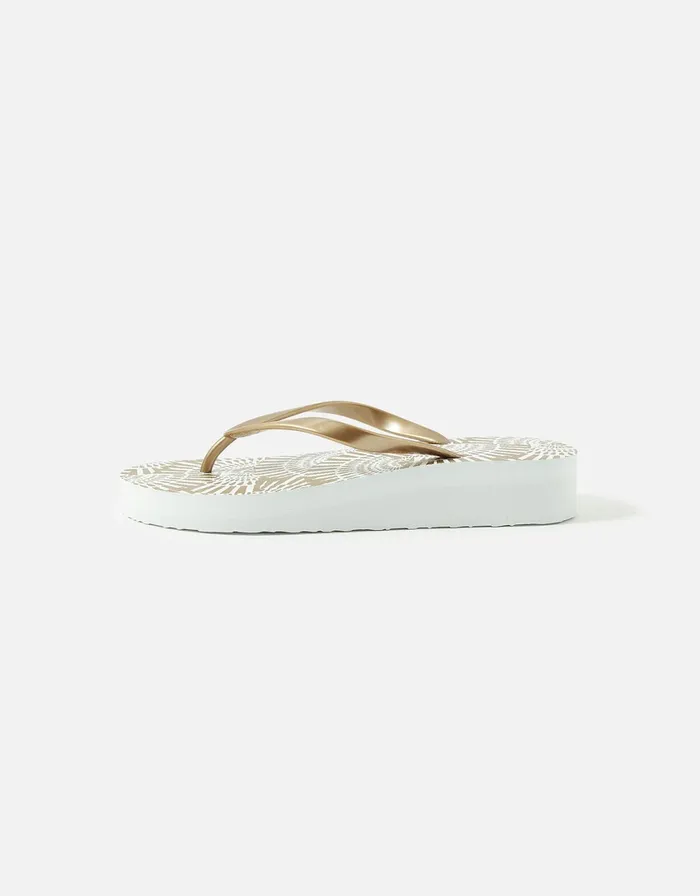 Accessorize Eva Wedge Flip Flops Gold Gold Women Sandals and Flip Flops