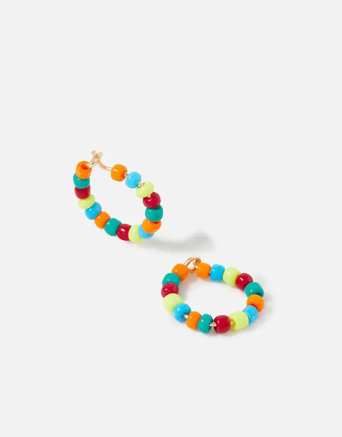 Accessorize Eye Candy Mini Beaded Huggie Hoops Women Earrings