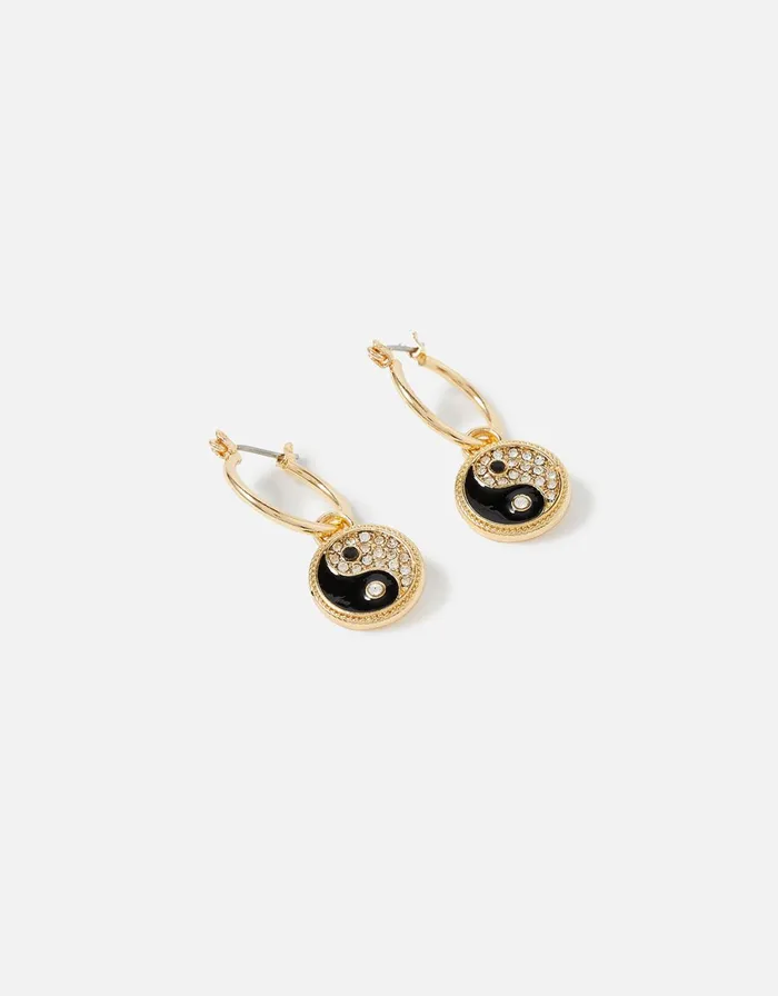 Accessorize Eye Candy Pave Peace Hoops Women Earrings