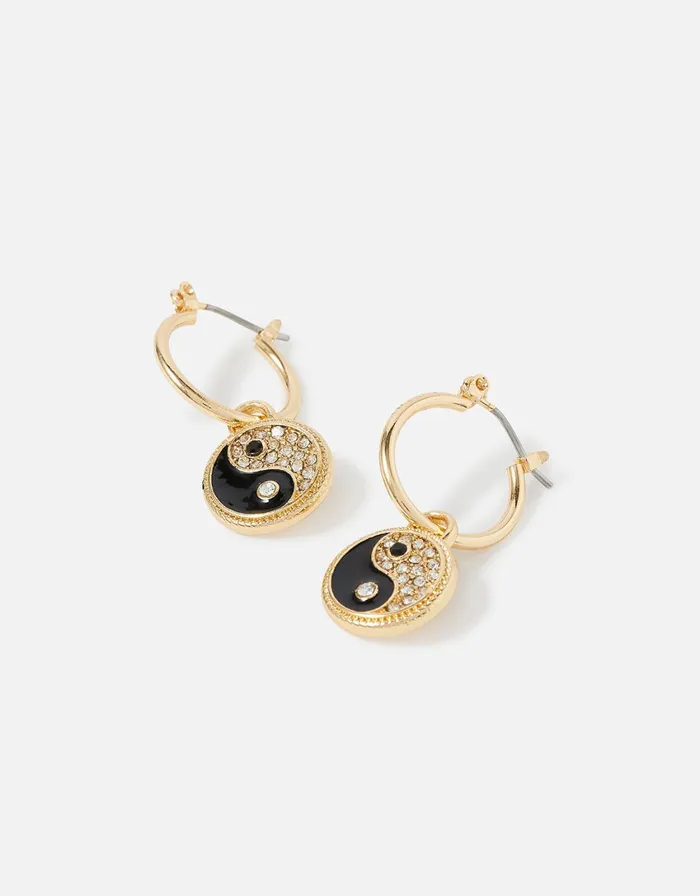 Accessorize Eye Candy Pave Peace Hoops Women Earrings