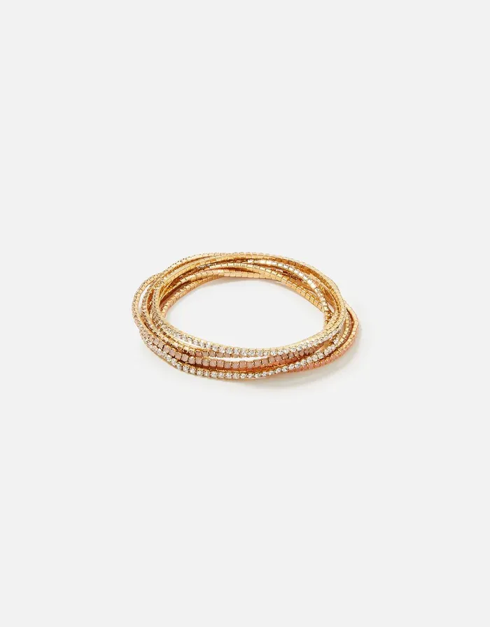 Accessorize Faith Sparkle Stretch Bracelet Set Women Bracelets