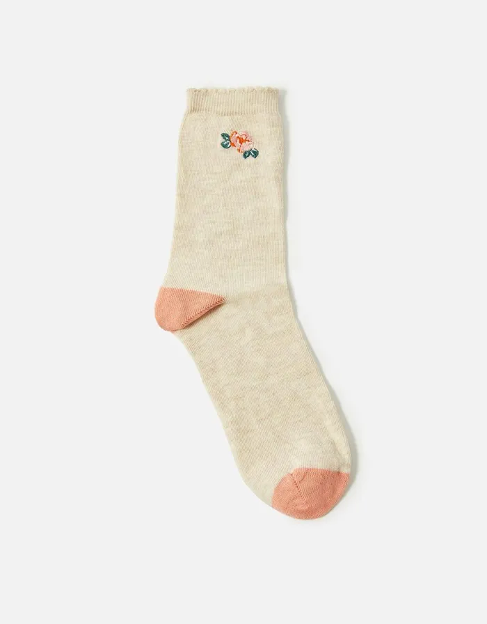 Accessorize Flower Embroidered Socks Women Socks and Tights