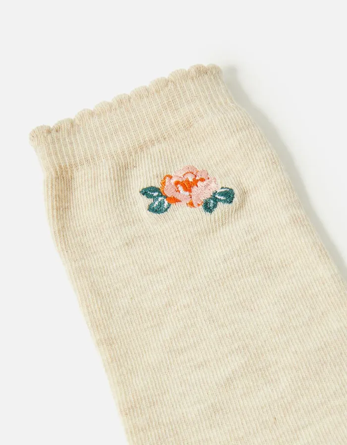 Accessorize Flower Embroidered Socks Women Socks and Tights