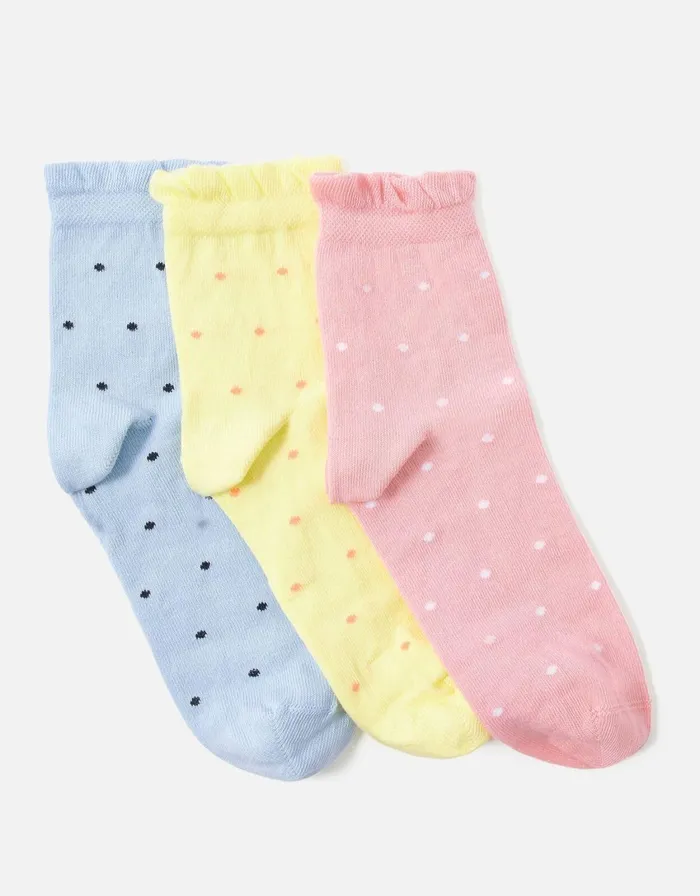 Accessorize Frill Pinspot Sock Set Women Socks and Tights