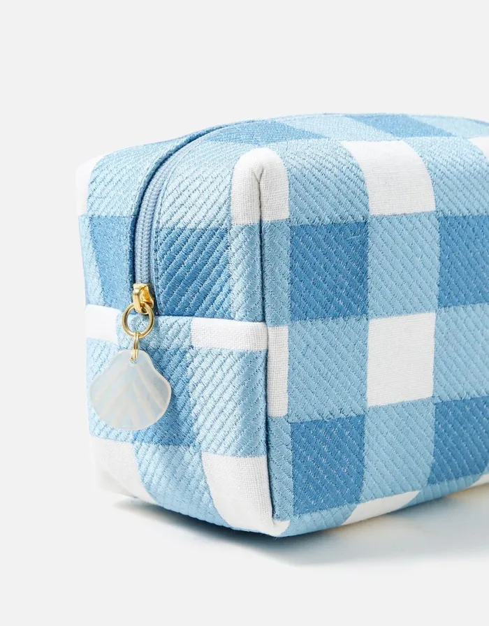 Accessorize Gingham Embroidered MakeUp Bag Women Travel Bags