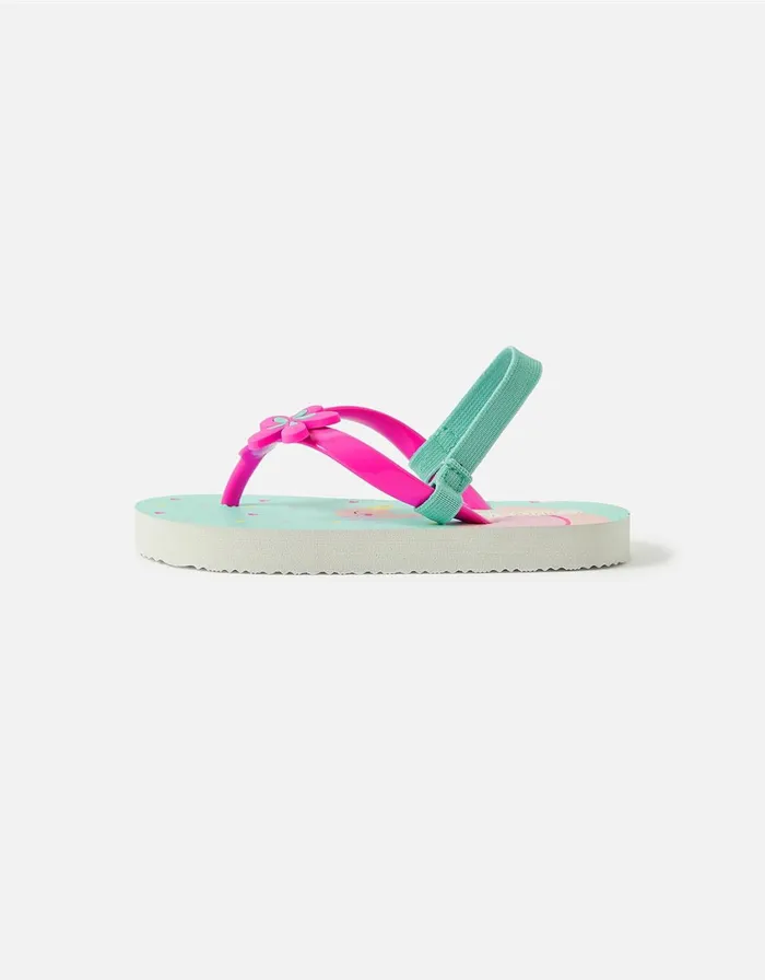 Accessorize Girls Flamingo Flip Flops Blue Aqua Girls Shoes