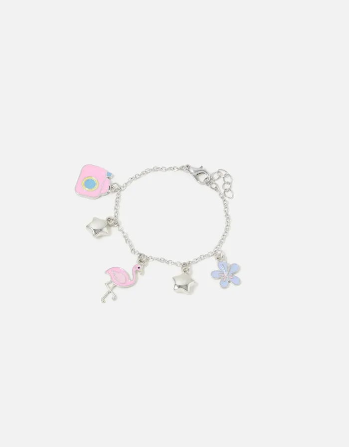 Accessorize Girls Holiday Flamingo Charm Bracelet Girls Jewellery