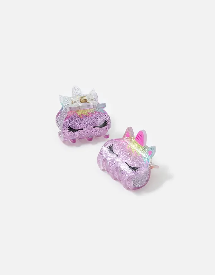 Accessorize Girls Unicorn Claw Clip Twinset Girls Hair Accessories
