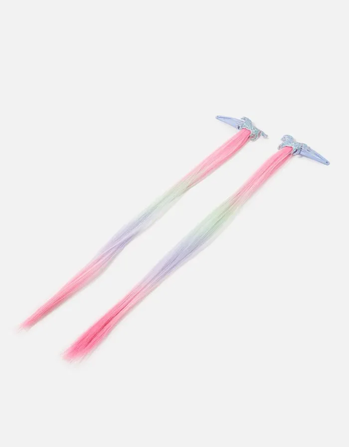 Accessorize Girls Unicorn Faux Ombre Hair Clips Girls Hair Accessories