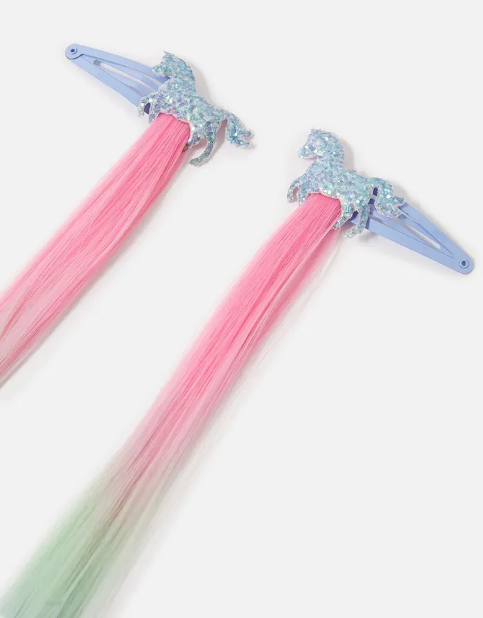 Accessorize Girls Unicorn Faux Ombre Hair Clips Girls Hair Accessories