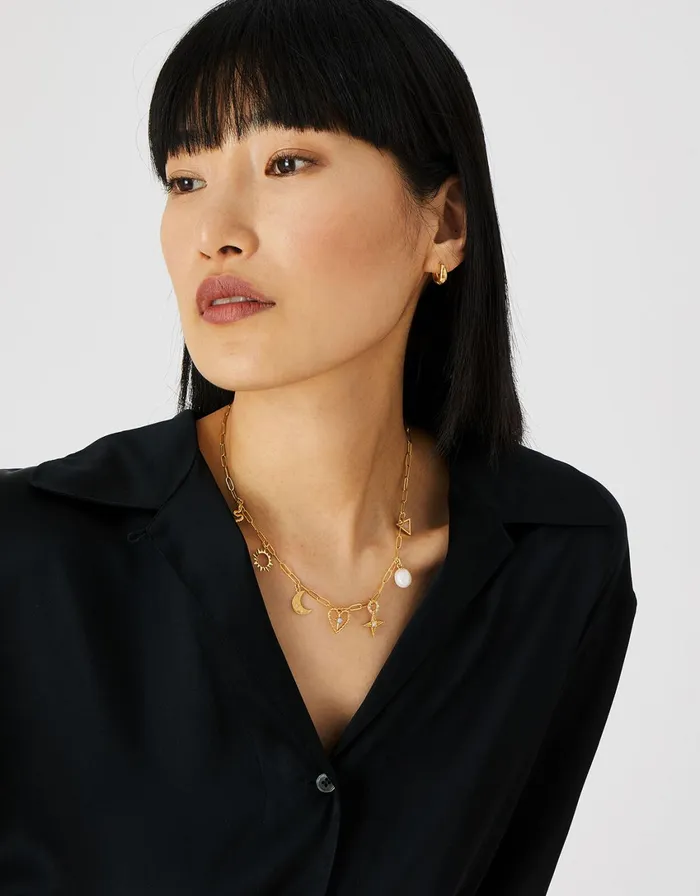 Accessorize GoldPlated Charm Necklace Women Necklaces
