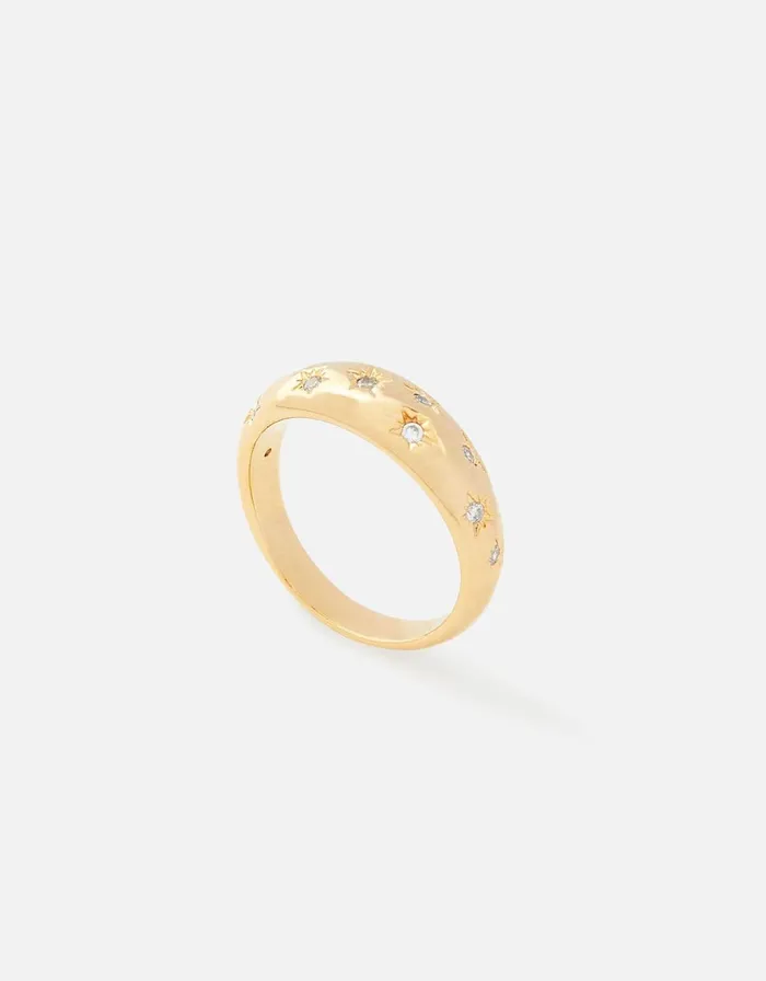 Accessorize GoldPlated Chunky Star Ring Gold Gold Women Rings