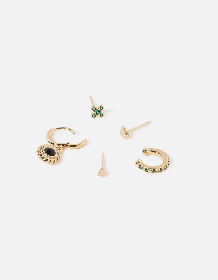 Accessorize GoldPlated Curated Earring Set Women Earrings