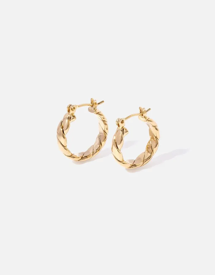 Accessorize GoldPlated Heirloom Chunky Twist Hoops Women Earrings