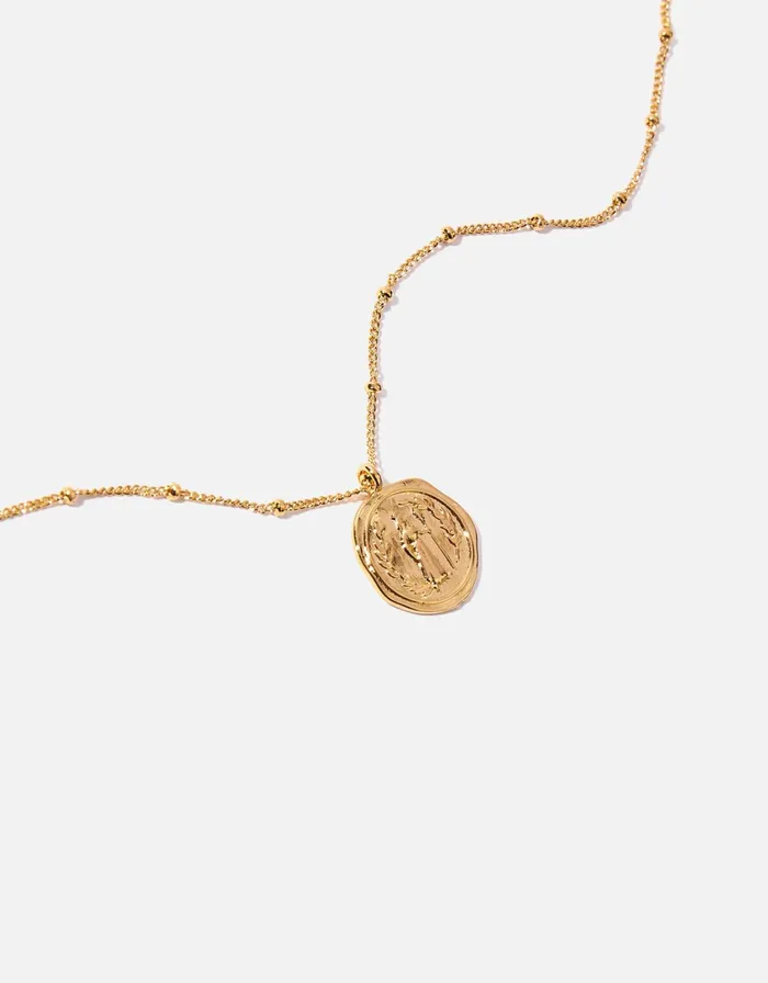 Accessorize GoldPlated Heirloom Coin Pendant Necklace Women Necklaces