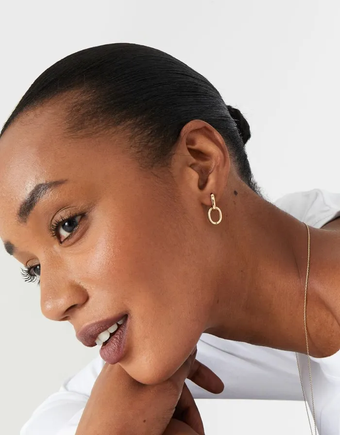 Accessorize GoldPlated Link Drop Earrings Women Earrings
