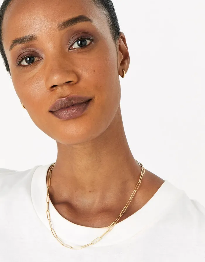 Accessorize GoldPlated Oval Link Chain Necklace Women Necklaces
