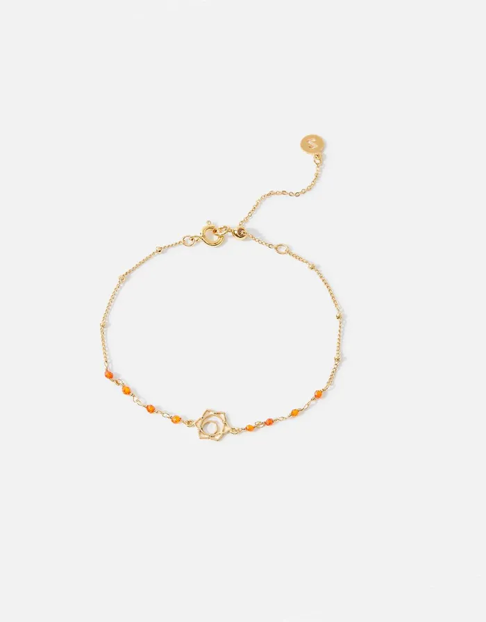 Accessorize GoldPlated Sacral Chakra Bracelet With Carnelian Women Bracelets