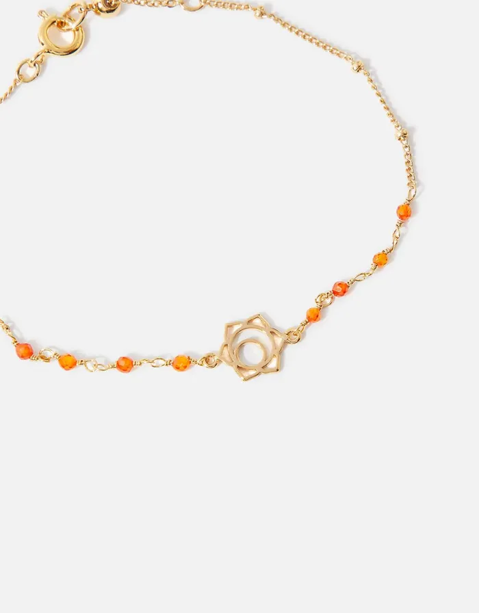 Accessorize GoldPlated Sacral Chakra Bracelet With Carnelian Women Bracelets