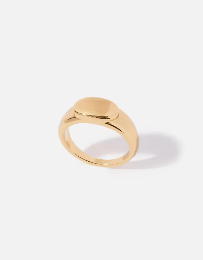 Accessorize GoldPlated Signet Ring Gold Gold Women Rings