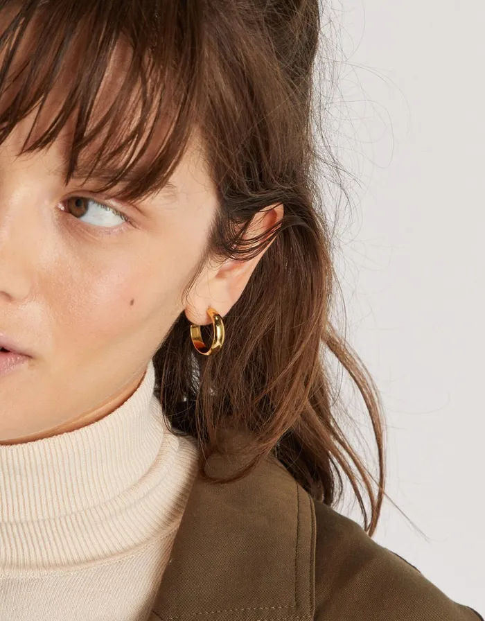 Accessorize GoldPlated Small Chunky Hoops Women Earrings