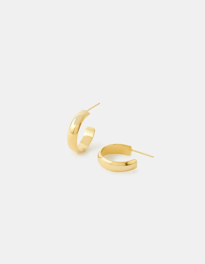Accessorize GoldPlated Small Chunky Hoops Women Earrings