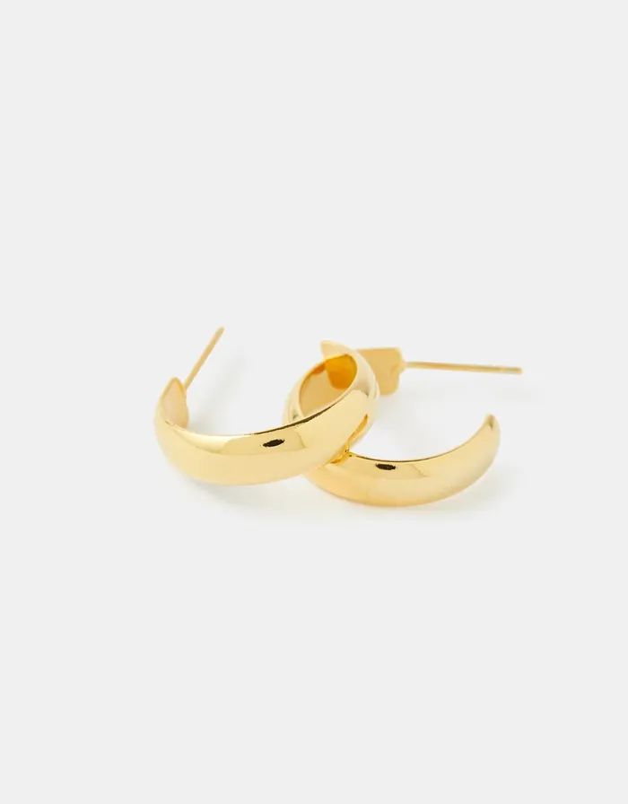 Accessorize GoldPlated Small Chunky Hoops Women Earrings