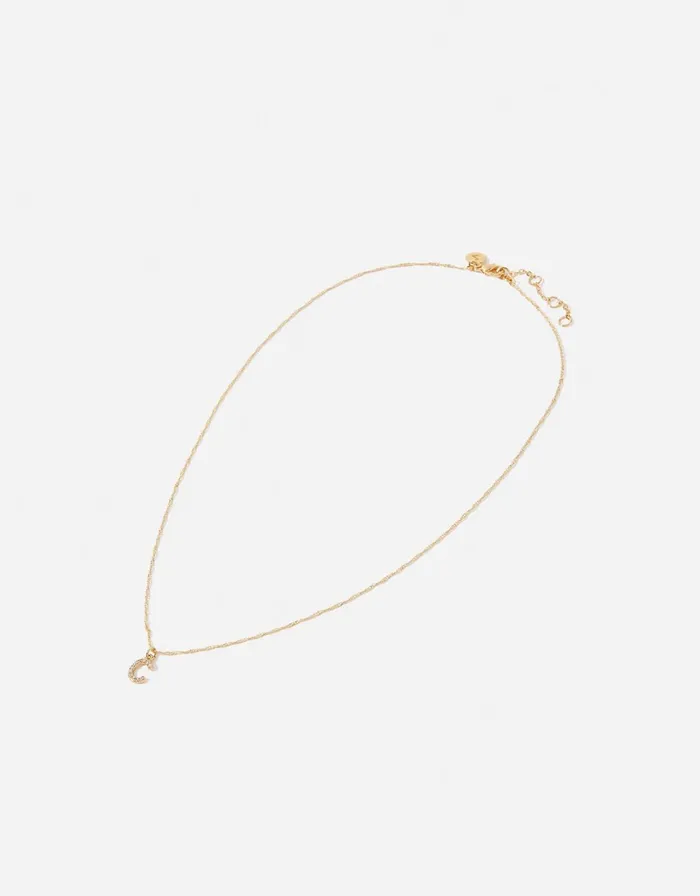Accessorize GoldPlated Sparkle Initial Pendant Necklace Gold Gold Women Necklaces