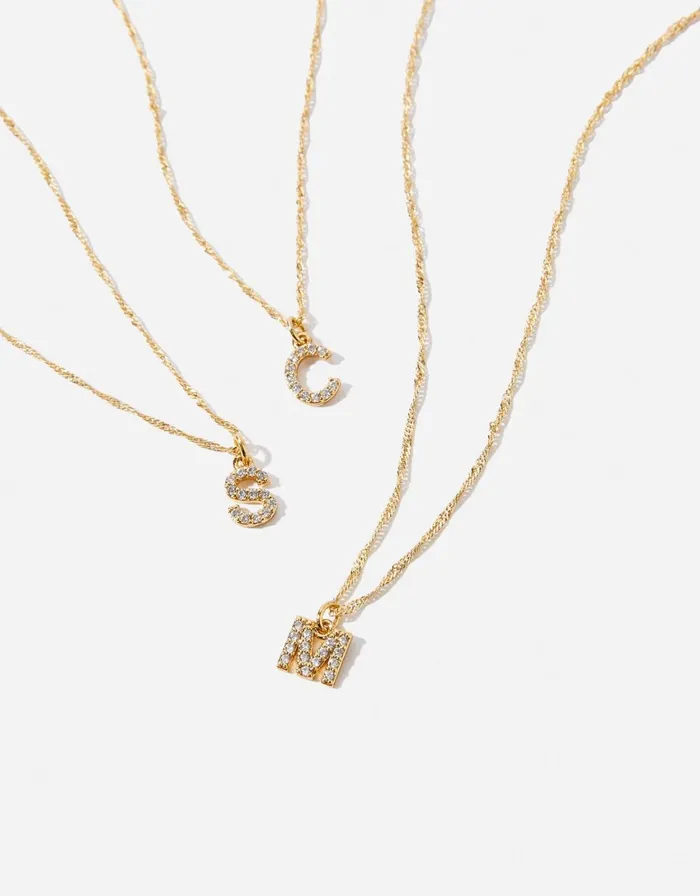 Accessorize GoldPlated Sparkle Initial Pendant Necklace Gold Gold Women Necklaces