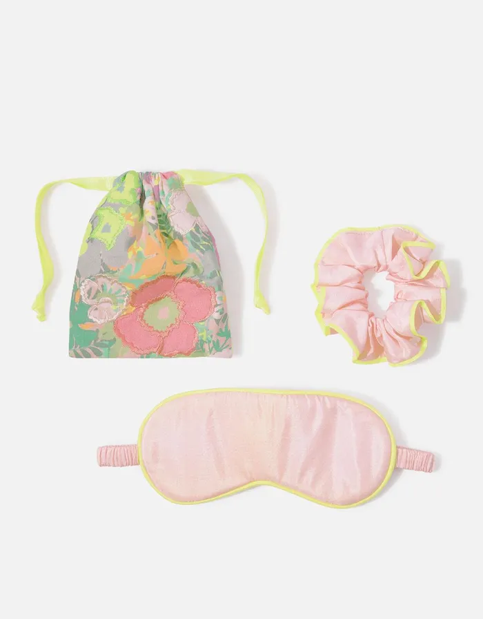 Accessorize Hampton Floral Eye Mask And Scrunchie Set Women Travel Bags