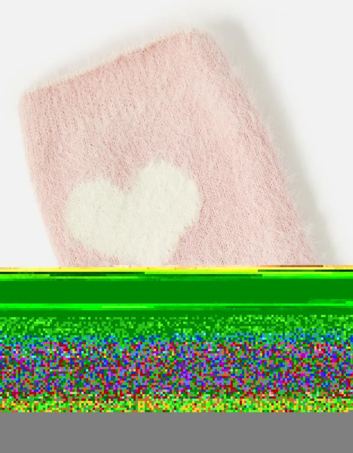 Accessorize Heart Detail Fluffy Socks Pink Pink Women Socks and Tights
