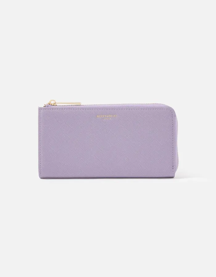 Accessorize Large Zip Wallet Purple Lilac Women Vegan Bags Backpacks and Purses