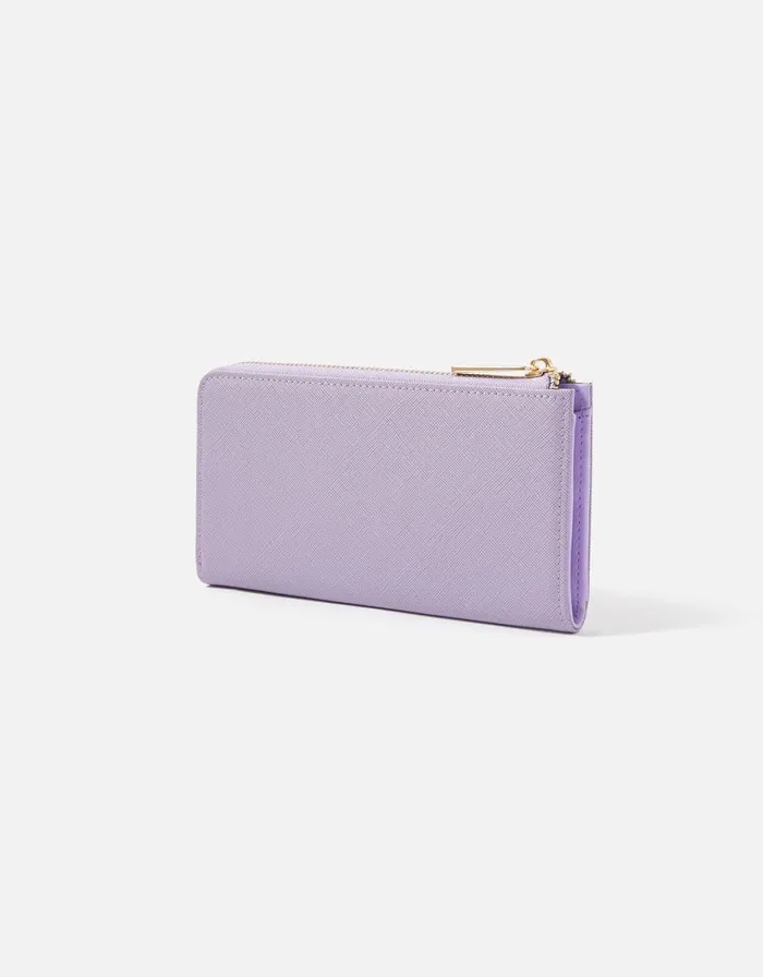 Accessorize Large Zip Wallet Purple Lilac Women Vegan Bags Backpacks and Purses