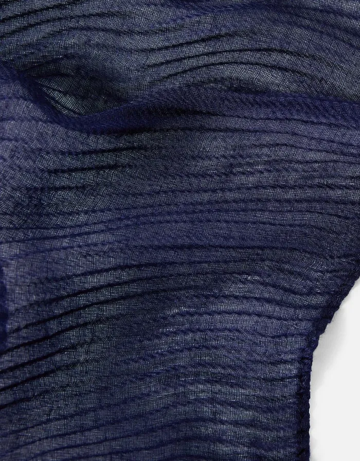 Accessorize Lightweight Pleat Scarf Blue Navy Women Scarves