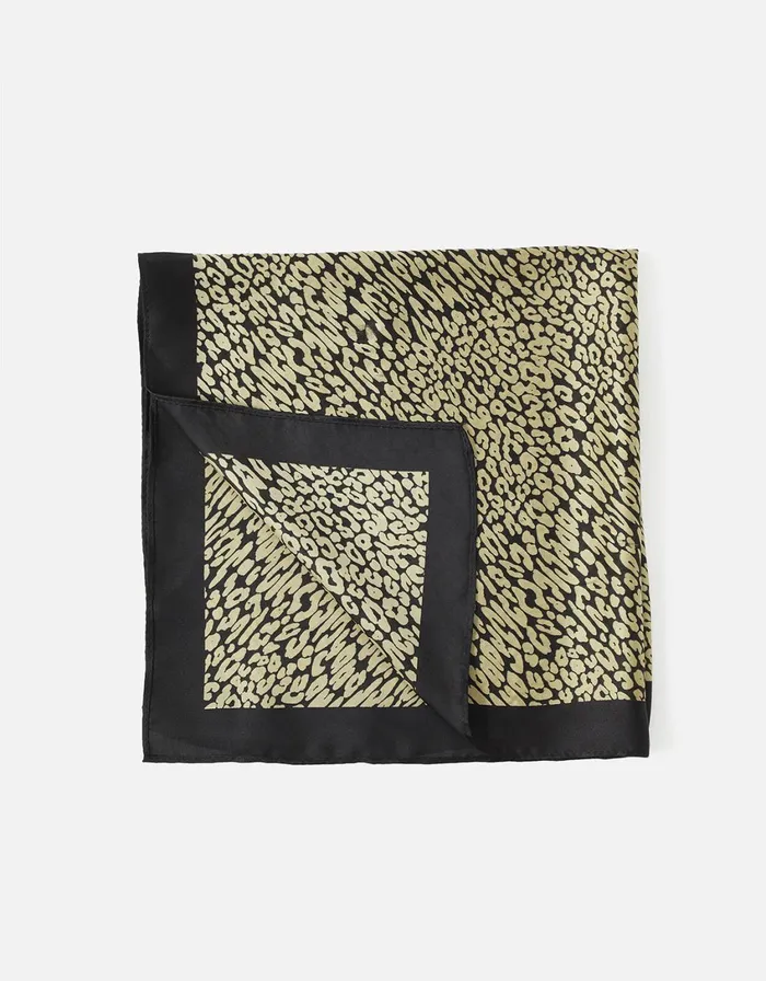 Accessorize Lily Leopard Print Small Satin Square Scarf Women Scarves