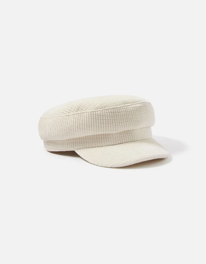 Accessorize Lucie Cord Baker Boy Hat Natural Natural Women Hats