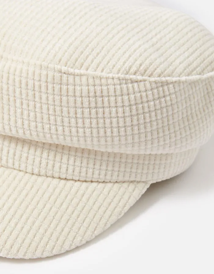 Accessorize Lucie Cord Baker Boy Hat Natural Natural Women Hats