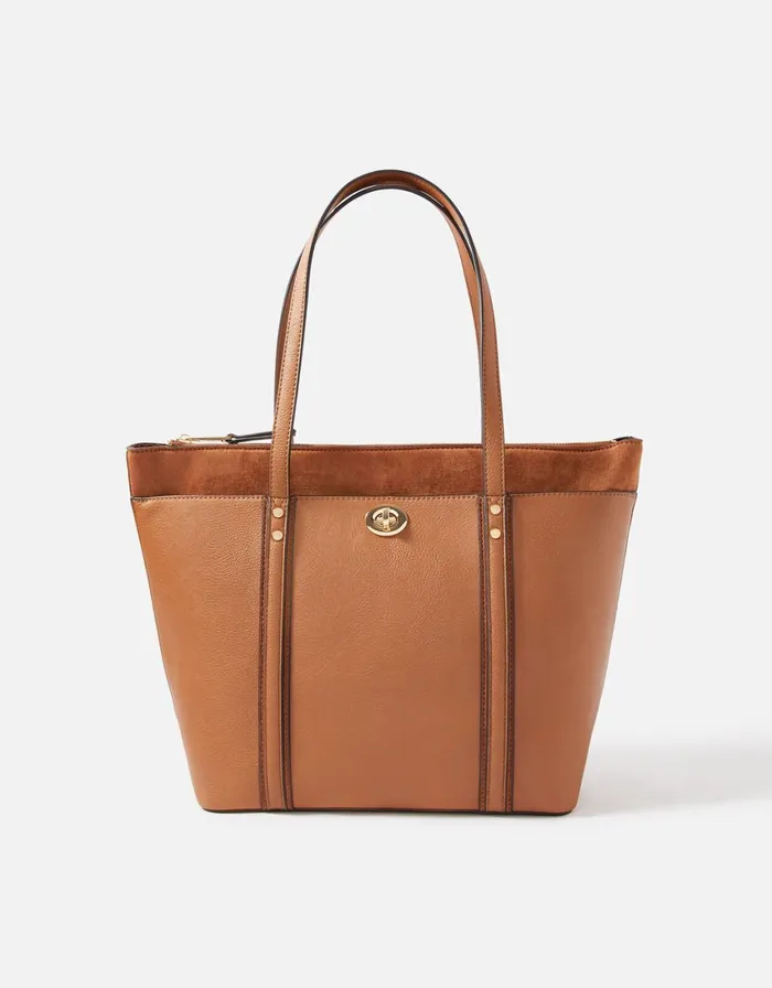 Accessorize Maddox Tote Bag Tan Tan Women Vegan Bags Backpacks and Purses